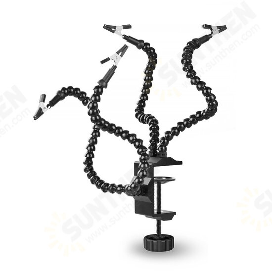 4Pcs Flexible Arms Soldering Helping Third Hand Tool Tabletop Clamp Welding Holder for PCB Board Repair Station Stand