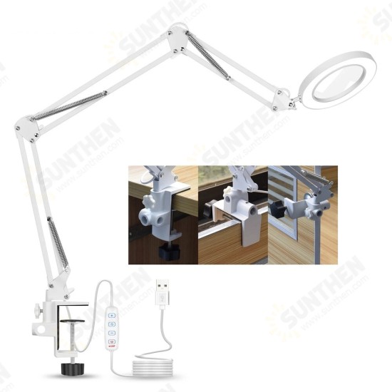 5X Welding Magnifying Glass LED Table Desk Lamp Three-Section Folding Handle Magnifier for Nail Repair Lighting Read 5X Welding Magnifying Glass LED Table Desk Lamp Three-Section Folding Handle Magnifier for Nail Repair Lighting Read