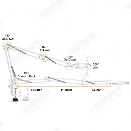 5X Welding Magnifying Glass LED Table Desk Lamp Three-Section Folding Handle Magnifier for Nail Repair Lighting Read 5X Welding Magnifying Glass LED Table Desk Lamp Three-Section Folding Handle Magnifier for Nail Repair Lighting Read