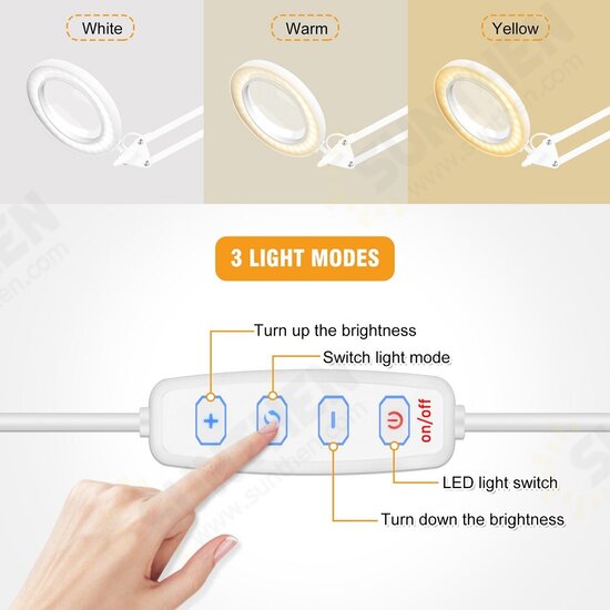 5X Welding Magnifying Glass LED Table Desk Lamp Three-Section Folding Handle Magnifier for Nail Repair Lighting Read 5X Welding Magnifying Glass LED Table Desk Lamp Three-Section Folding Handle Magnifier for Nail Repair Lighting Read