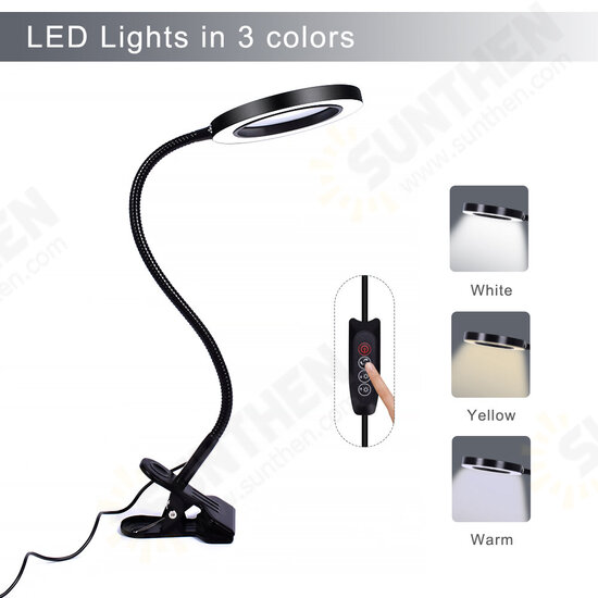 Flexible 5X USB 3 Colors Lamp Magnifier Clip-on Table Top Desk LED Reading Large Lens Illuminated Magnifying Glass Flexible 5X USB 3 Colors Lamp Magnifier Clip-on Table Top Desk LED Reading Large Lens Illuminated Magnifying Glass