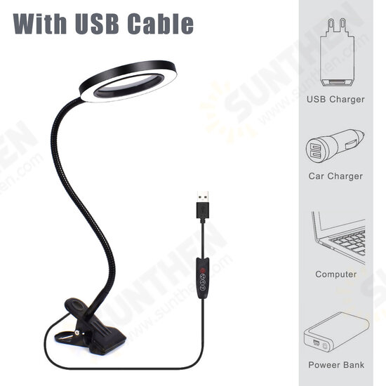Flexible 5X USB 3 Colors Lamp Magnifier Clip-on Table Top Desk LED Reading Large Lens Illuminated Magnifying Glass Flexible 5X USB 3 Colors Lamp Magnifier Clip-on Table Top Desk LED Reading Large Lens Illuminated Magnifying Glass