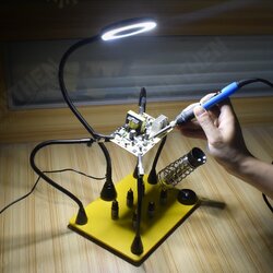 Magnetic Base Soldering Welding Third Hand PCB Holder with 3X LED Illuminated Magnifier Lamp Welding Tool Kit Magnetic Base Soldering Welding Third Hand PCB Holder with 3X LED Illuminated Magnifier Lamp Welding Tool Kit