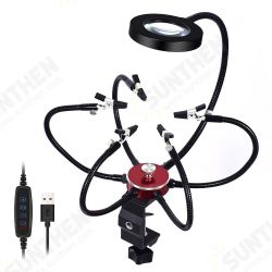 Soldering Helping Hands 3X USB Glasses Magnifier Soldering Station Third Hand Tool Rotary Bench Vise Table Clamp Soldering Helping Hands 3X USB Glasses Magnifier Soldering Station Third Hand Tool Rotary Bench Vise Table Clamp