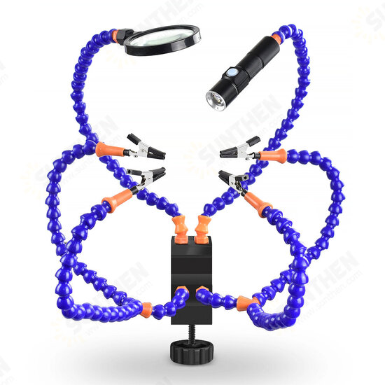 Soldering Holder Table Clamp Soldering Third Hand with 3X Magnifier Welding Exhaust Fan USB Rechargeable Flashlight Soldeirng Holder Soldering Holder Table Clamp Soldering Third Hand with 3X Magnifier Welding Exhaust Fan USB Rechargeable Flashlight Soldeirng Holder