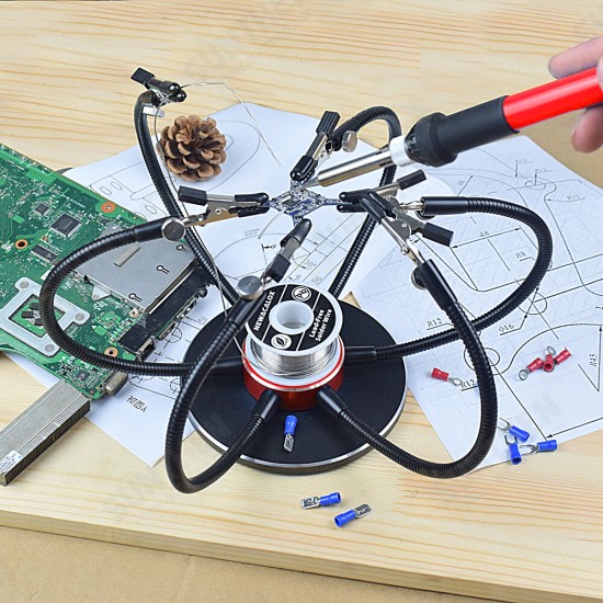 Soldering Iron Holder Soldering Station USB 6Pcs Flexible Arms Third Hand Welding Tool Soldering Iron Holder Soldering Station USB 6Pcs Flexible Arms Third Hand Welding Tool