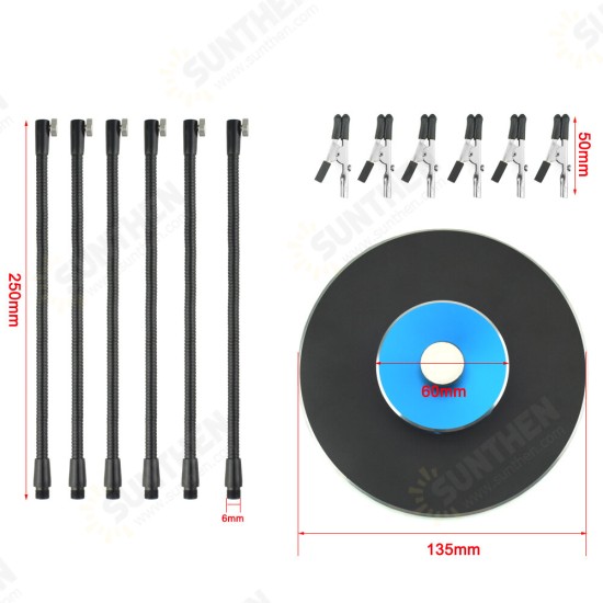 Soldering Iron Holder Soldering Station USB 6Pcs Flexible Arms Third Hand Welding Tool