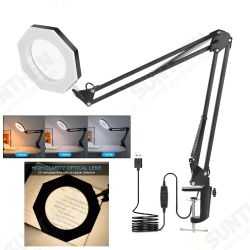 USB 5X Folding Magnifier Table Clamp Soldering Third Hand Tool 3 Colors LED Illuminated Lamp Magnifying Glass USB 5X Folding Magnifier Table Clamp Soldering Third Hand Tool 3 Colors LED Illuminated Lamp Magnifying Glass
