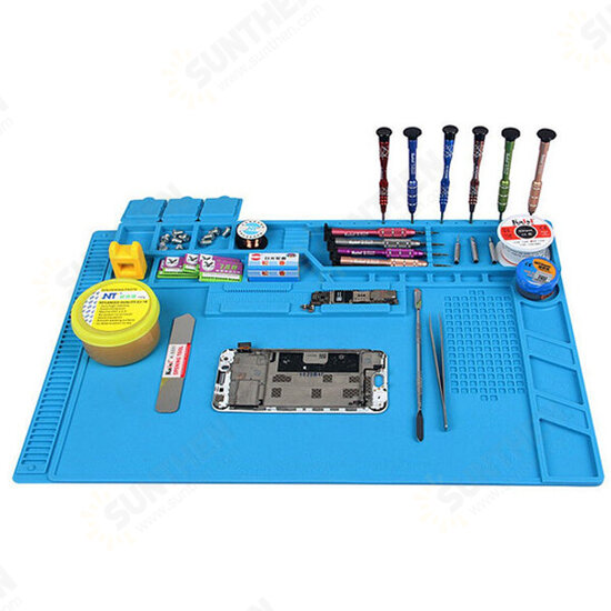 S-170 480x318mm Silicone Pad Desk Work Mat Heat Insulation Maintenance Platform for BGA PCB Soldering Repair Tool