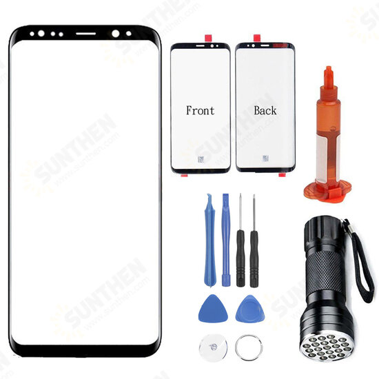 S8/ S8+ Two Specifications Optional Black Mobile Phone Glass Touch Curved Screen + Disassembly Tools + 5ml UV Glue + UV Lamp