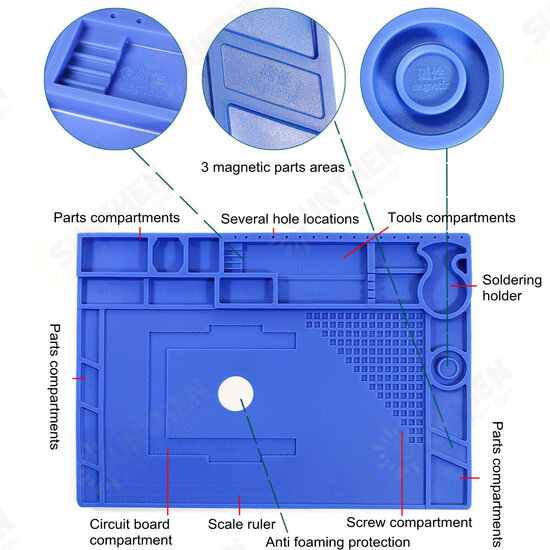 Soldering Mat Phone Repair Desk Pad Maintenance Station Magnetic Heat Insulation