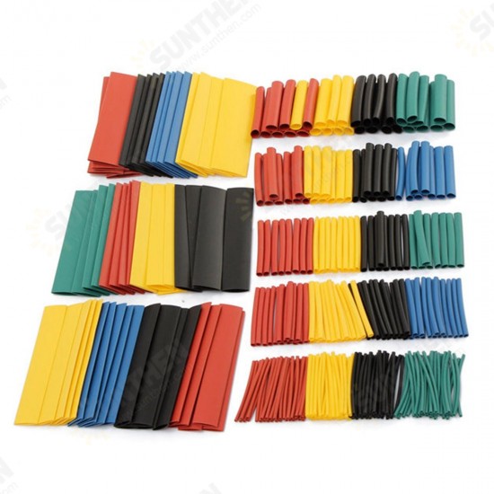 1640pcs 2:1 Polyolefin Halogen-Free Heat Shrink Tube Sleeving 5 Color 8 Size