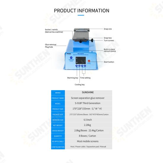 S-918F LCD Separator For Edge Screen Inframe Separating Oca Cleaning Remover Machine 360 Degree Rotating Plate Machine S-918F LCD Separator For Edge Screen Inframe Separating Oca Cleaning Remover Machine 360 Degree Rotating Plate Machine