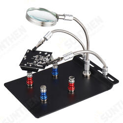 Universal 3 Flexible Arms Soldering Station Holder PCB Fixture Helping Hands with 4Pcs Magnetic Column Universal 3 Flexible Arms Soldering Station Holder PCB Fixture Helping Hands with 4Pcs Magnetic Column