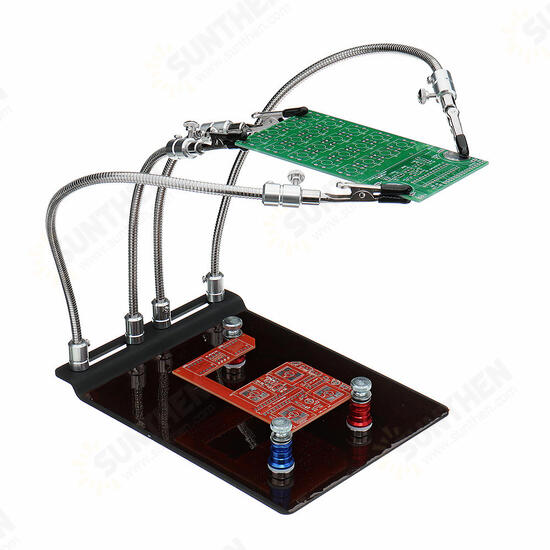 YP-004 PCB Fixture Base Arms Soldering Station PCB Fixture Helping Hands Electronic DIY Tools with Universal 4 Flexible Arms + 3 Magnetic Column YP-004 PCB Fixture Base Arms Soldering Station PCB Fixture Helping Hands Electronic DIY Tools with Universal 4 Flexible Arms + 3 Magnetic Column