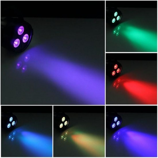 12W 3 LED RGB+UV Remote DMX Control Stage Par Light for Christmas Party DJ Disco AC110-240V