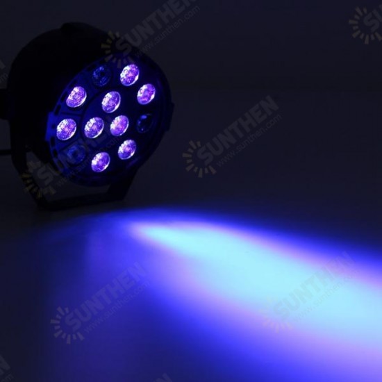 12W UV 12 LED Black Auto Sound Active Par Stage Light DMX512 for Disco Club Bar DJ Show AC110-240V