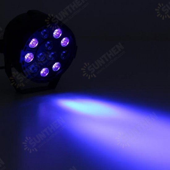 12W UV 12 LED Black Auto Sound Active Par Stage Light DMX512 for Disco Club Bar DJ Show AC110-240V