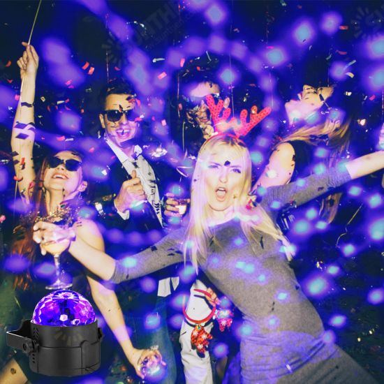 3W UV Purple LED Stage Light Self-propelled/Voice-activated/Flashing Crystal Ball Party Disco Club