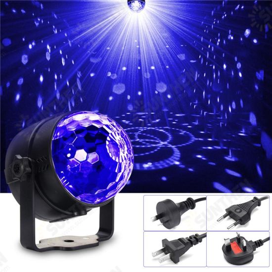 3W UV Purple LED Stage Light Self-propelled/Voice-activated/Flashing Crystal Ball Party Disco Club