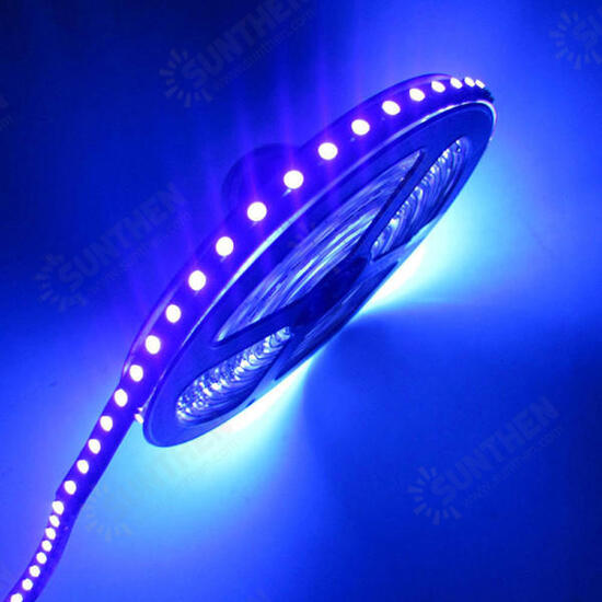 5M UV SMD2835 395-405NM Purple 300 LED Waterproof Strip Light + DC Connector + Power Supply 12V