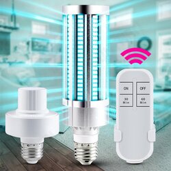 60W 220V UV Sterilizer Lamp E27 LED UVC Bulb Remote Control Disinfection Light Sterilizer Ozone Kill Bacteria Mites 60W 220V UV Sterilizer Lamp E27 LED UVC Bulb Remote Control Disinfection Light Sterilizer Ozone Kill Bacteria Mites