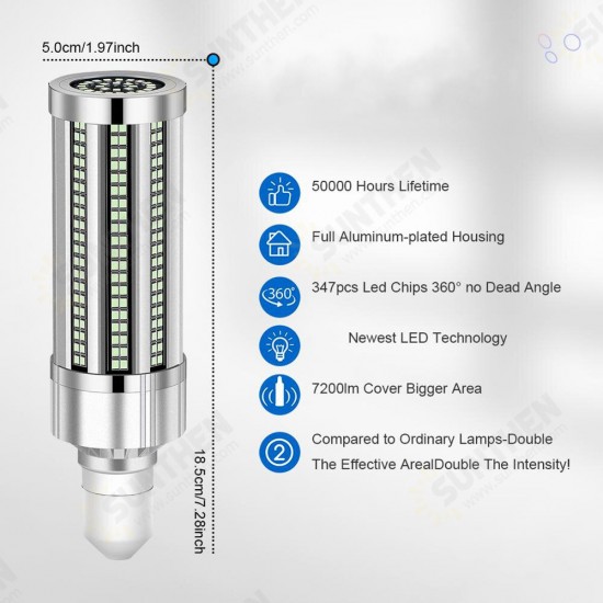 60W 220V UV Sterilizer Lamp E27 LED UVC Bulb Remote Control Disinfection Light Sterilizer Ozone Kill Bacteria Mites