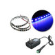 UV Ultraviolet Purple 3528 LED Flexible Strip Black Light with US Plug 12V Waterproof