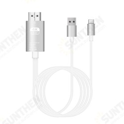 Type-C to HDMI HD Converter Cable 4K30Hz TV Display Dongle USB Charging 1.8m Video Data Cable for TV Projector Computer Type-C to HDMI HD Converter Cable 4K30Hz TV Display Dongle USB Charging 1.8m Video Data Cable for TV Projector Computer