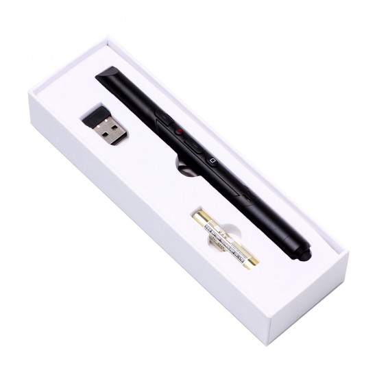 3 in 1 Flip Pen Touch-sensitive Pen Red Light Indication Wireless Presenter PPT Page Pen Clicker USB Remote Control