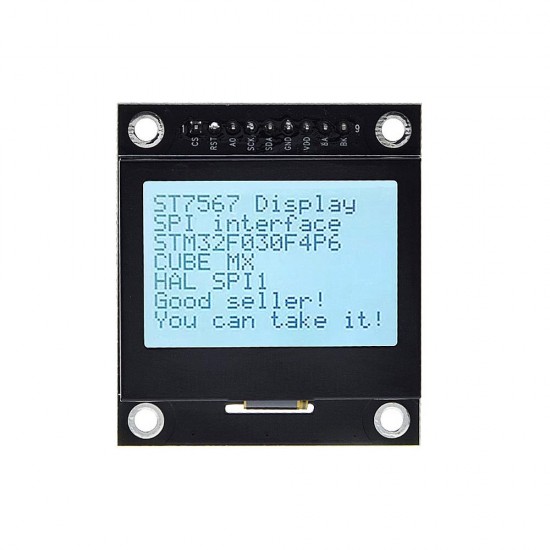 12864 LCD Display Screen 12864-03A Module Serial Port Dot Matrix SPI with Iron Frame