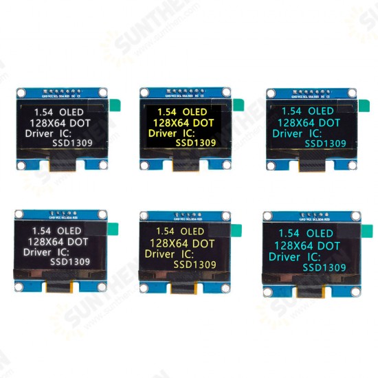 1.54 inch OLED Display LCD Screen Module Resolution 128*64 SPI/IIC Interface SSD1309 Driver