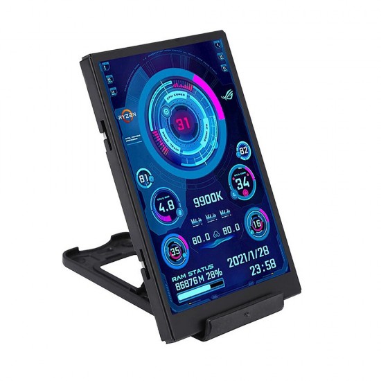 3.5 Inch Black IPS Type-C Secondary Screen CPU GPU RAM HDD Computer Monitoring USB Connection with Freely AIDA64 Mini Monitor