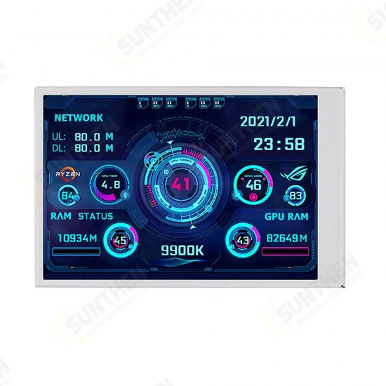 3.5 Inch White IPS Type-C Secondary Screen CPU GPU RAM HDD Computer Monitoring USB Connection with Freely AIDA64 Mini Monitor