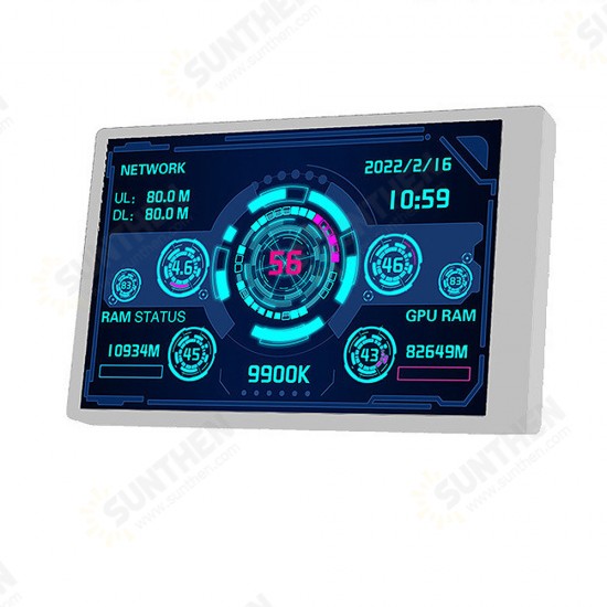 3.5 Inch White IPS Type-C Secondary Screen CPU GPU RAM HDD Computer Monitoring USB Connection with Freely AIDA64 Mini Monitor