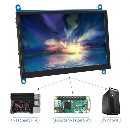 7Inch IPS/TN AIDA64 LCD Display mini pc Touch HDMI Module 1024 x 600 for Raspberry Pi 3 Pi4 PC Monitor Moniteur Orange pi