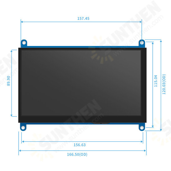 7Inch IPS/TN AIDA64 LCD Display mini pc Touch HDMI Module 1024 x 600 for Raspberry Pi 3 Pi4 PC Monitor Moniteur Orange pi