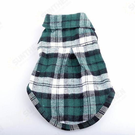 100% Cotton Pet Dog Plaid Stripe T-Shirt Puppy Vest Coats For Small Dog Clothes Classical Style