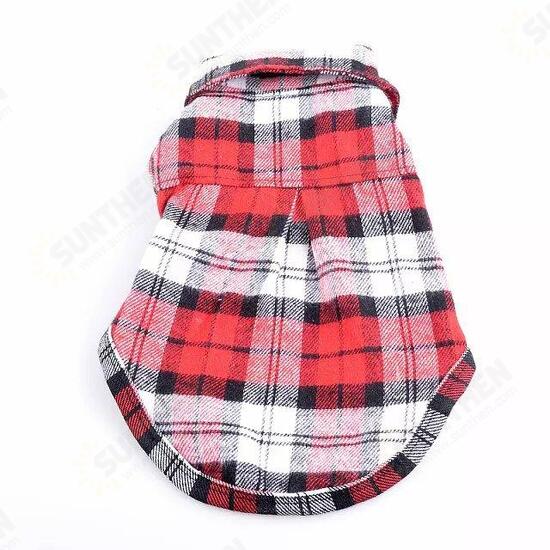 100% Cotton Pet Dog Plaid Stripe T-Shirt Puppy Vest Coats For Small Dog Clothes Classical Style