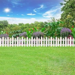 12/24PCS Outdoor PVC Plastic White Fence Garden Flowerpot Parterre Pet Fence Decoration Dog Kennel Cage 12/24PCS Outdoor PVC Plastic White Fence Garden Flowerpot Parterre Pet Fence Decoration Dog Kennel Cage