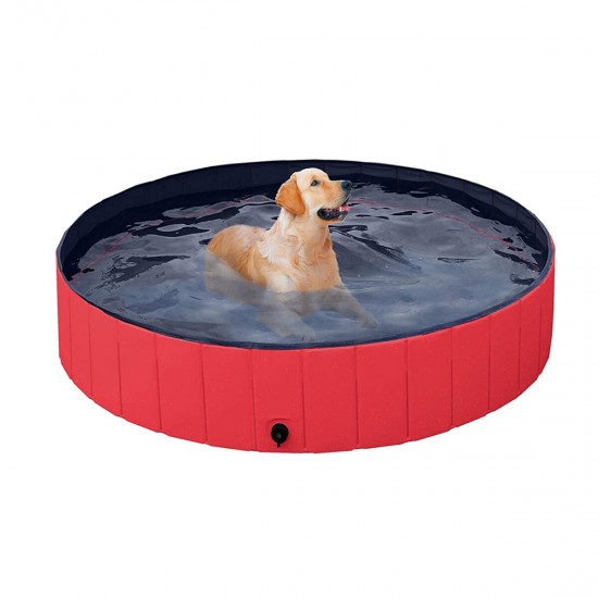 160*30cm PVC Pet Bath Pool Dog Cat Animal Bath Washing Tub Folding Portable Swimming Pool