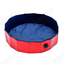 160cm Foldable Pet Bath Swimming Pool Collapsible Dog Pool Pet Bathing Tub Pool Kiddie Pool for Dogs Cats and Kids