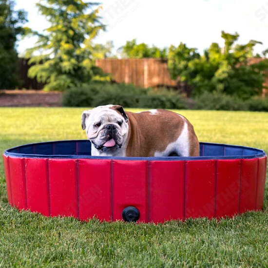 160cm Foldable Pet Bath Swimming Pool Collapsible Dog Pool Pet Bathing Tub Pool Kiddie Pool for Dogs Cats and Kids