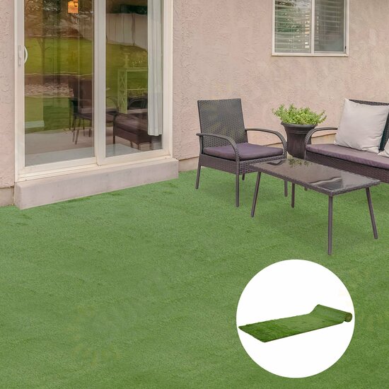 1.6x6.6FT/ 6.6x9.8FT Artificial Grass Turf Pet 3cm Thick Floor Mat Lawn Synthetic Spring Grass Indoor Outdoor Landscape Golf Green Decor Pet Grass Faux Grass with Drainage Holes