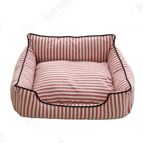 2 Colors Stripe Pattern Pet Sofa Bed Mat Dog Cat Sofa Kennel Pet Bed