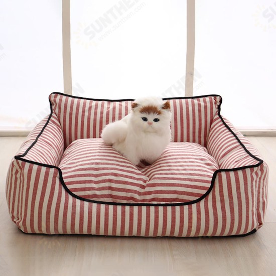 2 Colors Stripe Pattern Pet Sofa Bed Mat Dog Cat Sofa Kennel Pet Bed