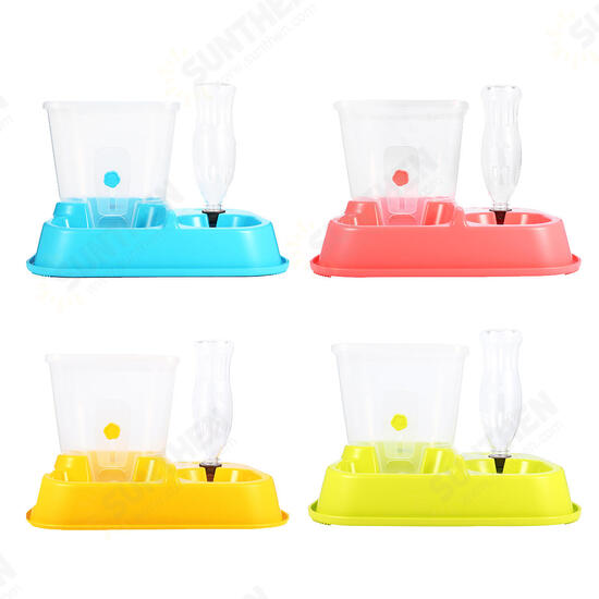 2 in 1 Automatic Pet Food Drink Dispenser Dog Cat Feeder Water Station Bowl Dish Beverage Dispenser