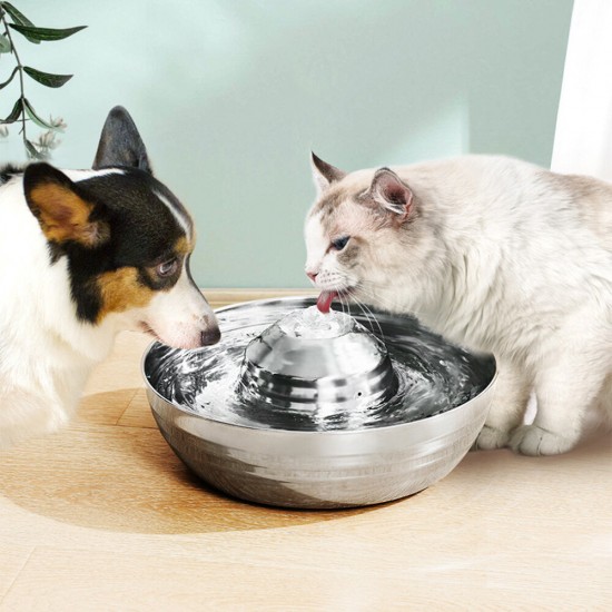 2L Dog Water Smart Fountain Dispenser 360° drinkable Bowl Cat Feeder Puppy Stainless Steel Intelligent Pet Supplies Ultra-Quiet Pump