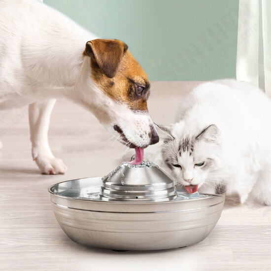 2L Dog Water Smart Fountain Dispenser 360° drinkable Bowl Cat Feeder Puppy Stainless Steel Intelligent Pet Supplies Ultra-Quiet Pump