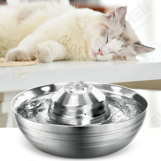 2L Dog Water Smart Fountain Dispenser 360° drinkable Bowl Cat Feeder Puppy Stainless Steel Intelligent Pet Supplies Ultra-Quiet Pump